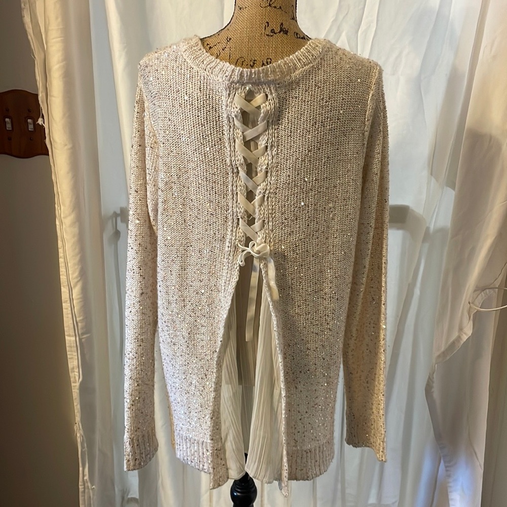 Long sleeve sweater with sequins XL